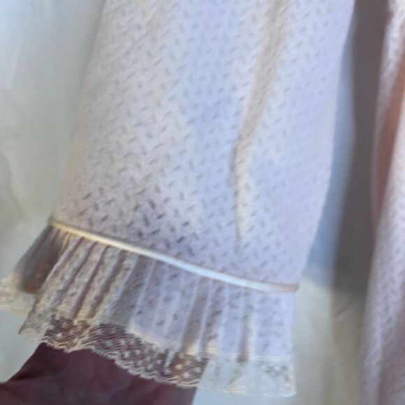 Vintage Blush Pink Barbie Core Nightgown Ruffled Neck USA Made Cottage Core SP - Picture 3 of 10